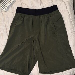 Lululemon Athletica Green and Black Athletic Shorts